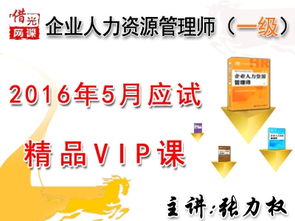 2016年5月人力资源管理师一级精品vip课程 借光网课张力权免费学习 人力资源师 教学视频大全